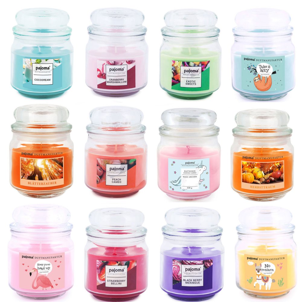 Pajoma Kerze im dekorativen Bonbonglas Sweet Edition 3x248g