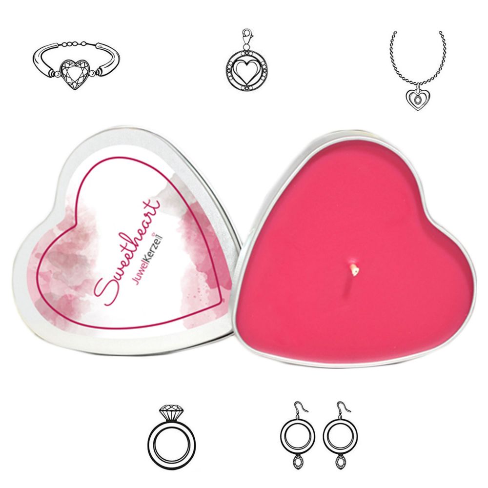 Juwelkerze Sweetheart Edition mit Schmuck bei Riemax