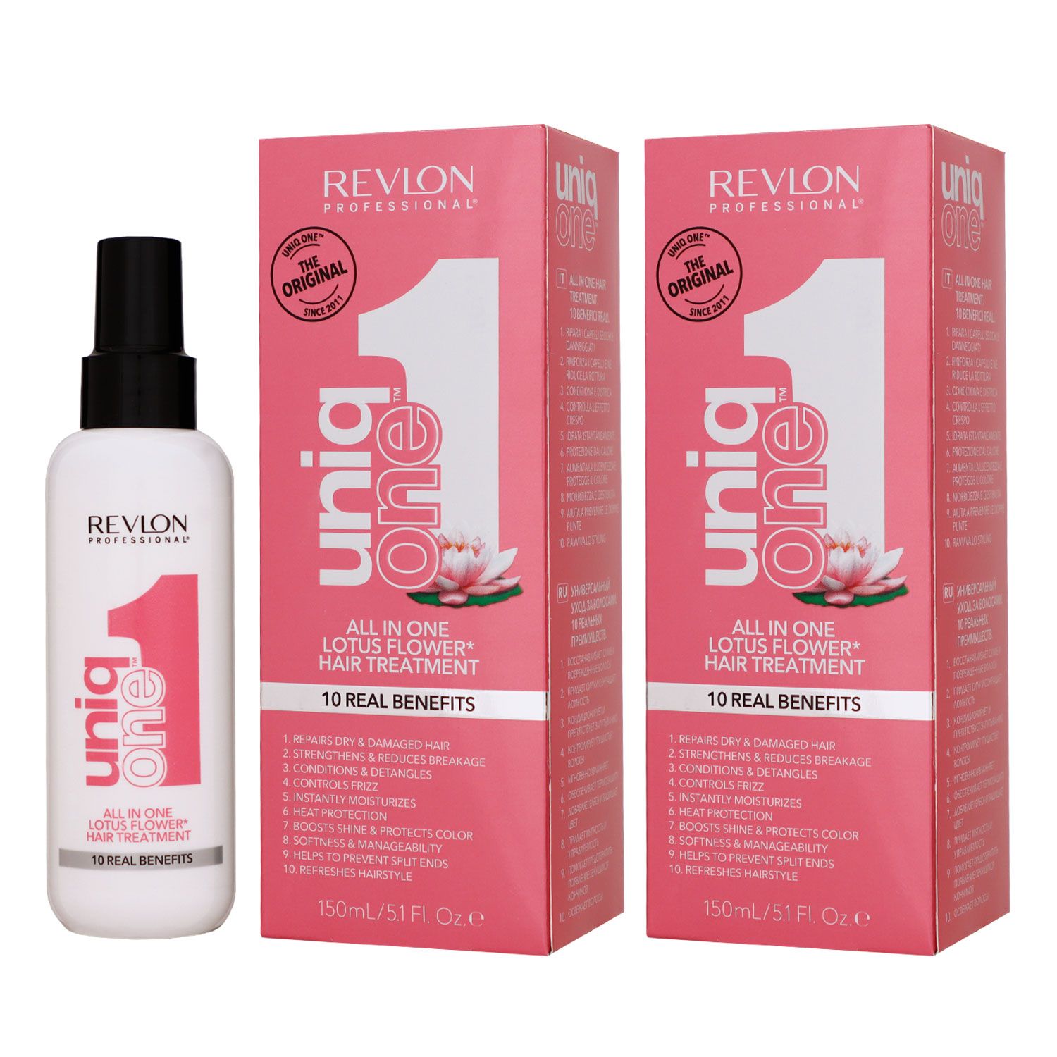 2 x Revlon uniq one Lotus Flower Hair Treatment 150 ml bei