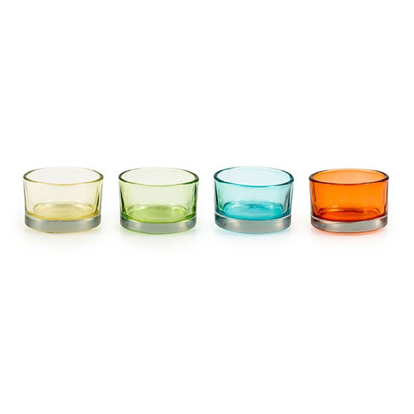 Pajoma Teelichthalter Bunt Sunny Day Glas 4 x farbig sortiert Set bei Riemax