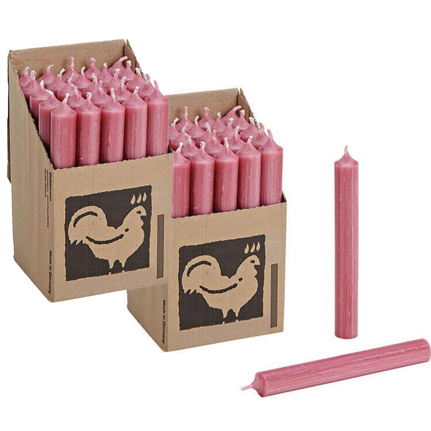 2 x 25 Stabkerzen Altrosa 180 x 22 mm Kerzenfarm Kerzen Candle Set --> Riemax