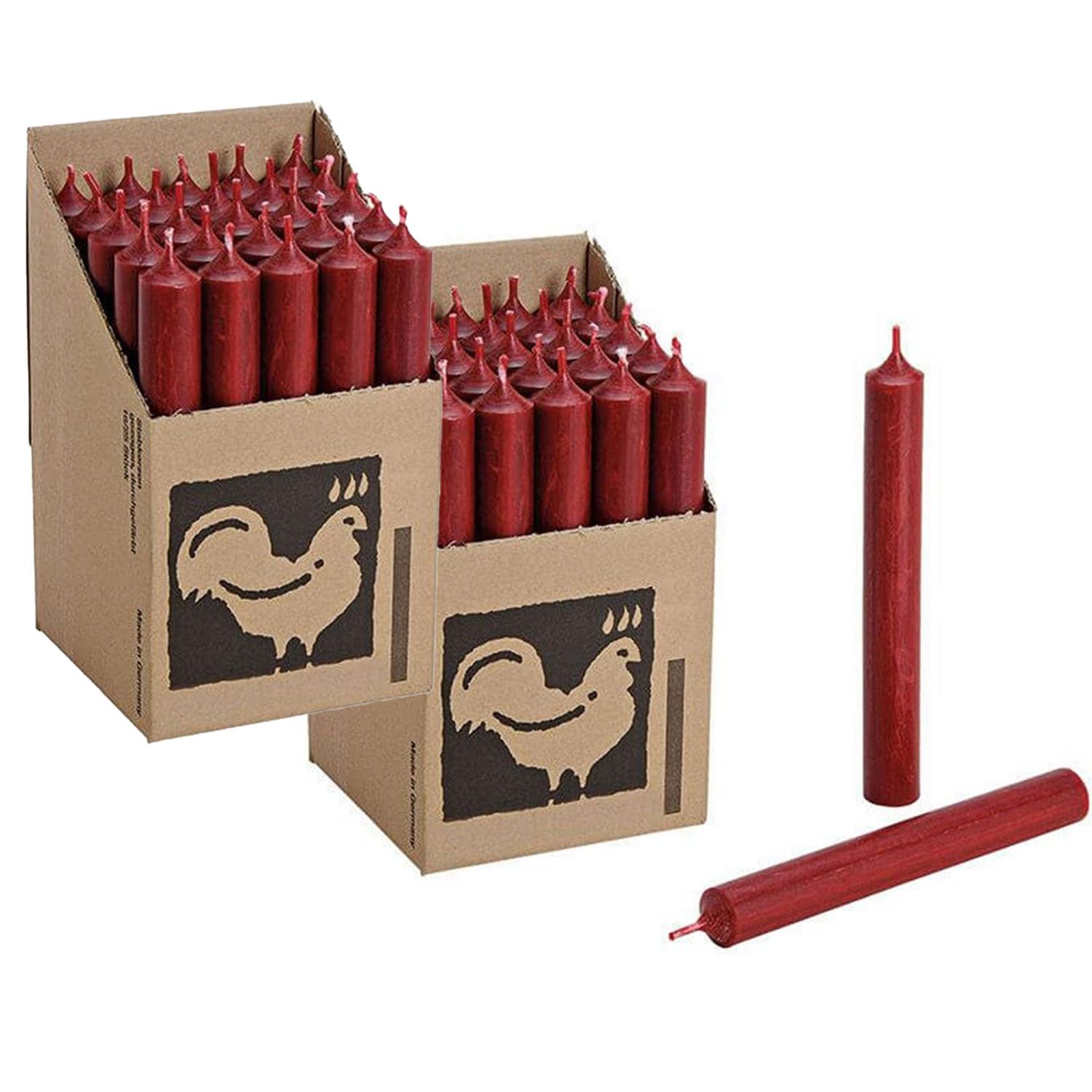 Dunkelrote Stabkerzen Set