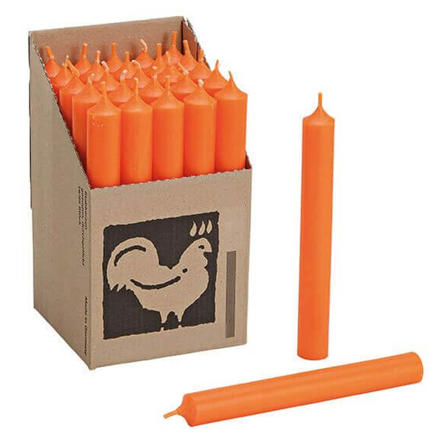 25 Stabkerzen Orange 180 x 22 mm Kerzenfarm Kerzen Candle --> Riemax