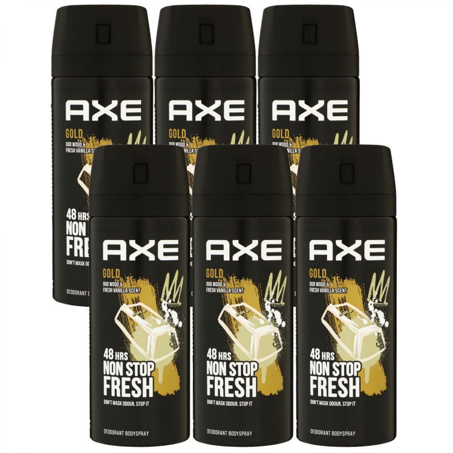 Axe Gold 6 x 150 ml Deospray Deodorant Deo Spray Deodorant Spray Bodyspray Set Herren --> Riemax