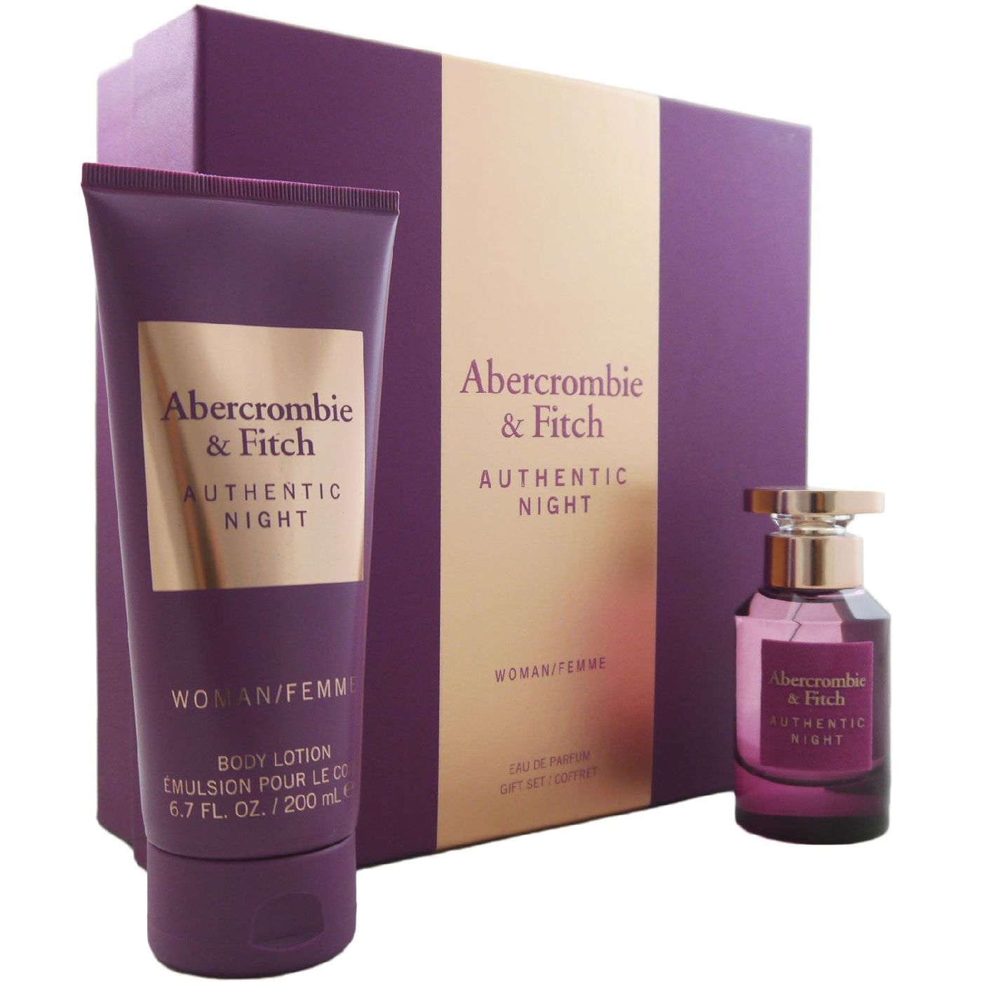 Abercrombie & Fitch Authentic Night Woman Set 50ml EDP & 200ml Bodylotion bei Riemax Abercrombie & Fitch Authentic Night Woman Set 50ml EDP & 200ml Bodylotion bei Riemax