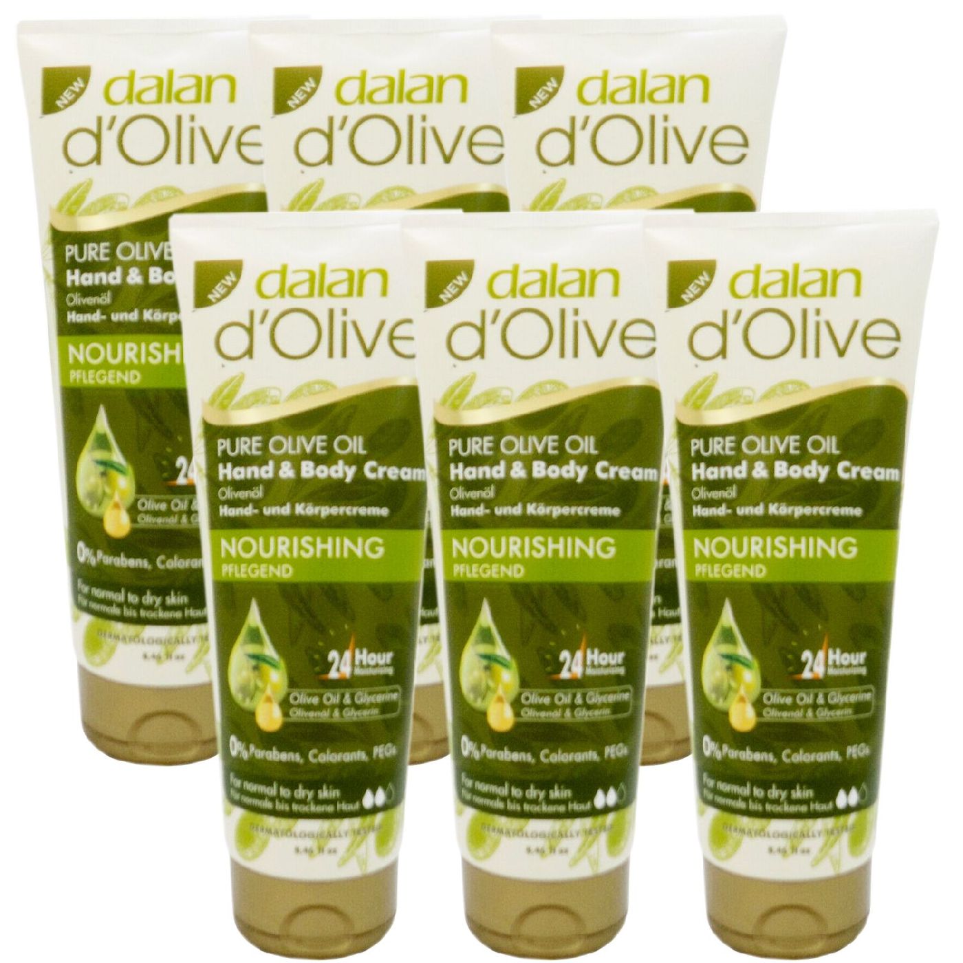 Dalan D Olive Pure Olive Oil Hand & Body Cream 6x250 ml Nourishing ...