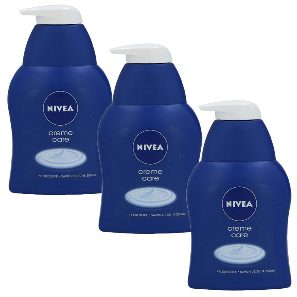 Nivea Handseife 3 x 250 ml Hand Wash Pump Creme Care Flüssigseife Set