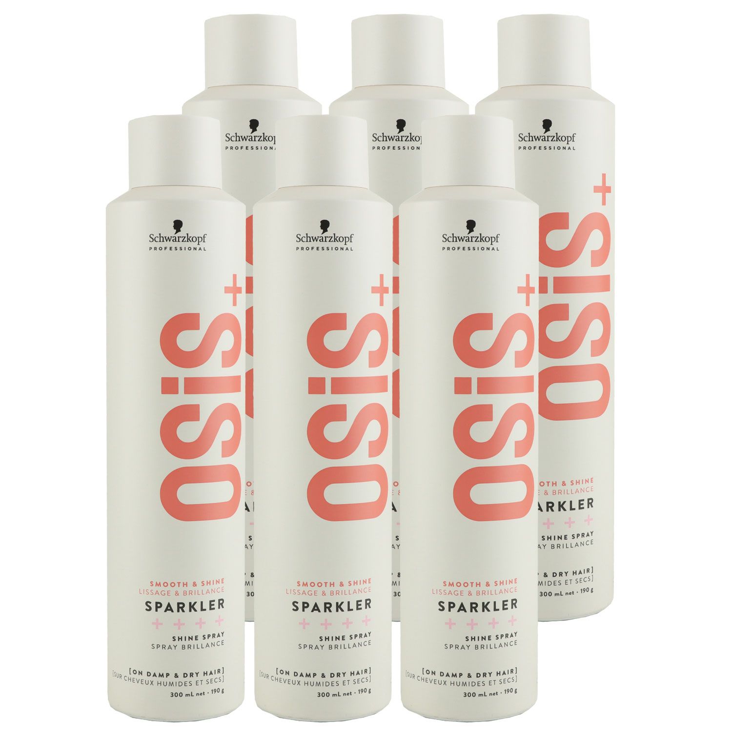 Schwarzkopf Osis Sparkler 6 x 300 ml Haarglanz Shine Spray Light ...