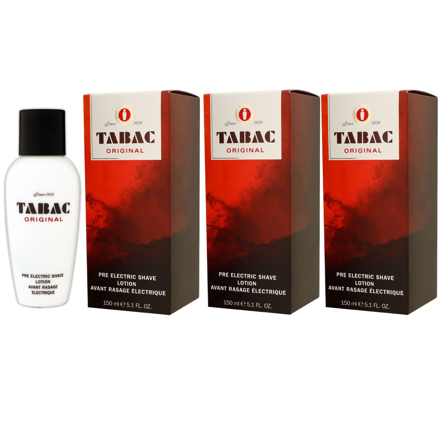 Tabac Original 3 x 150 ml Pre Electric Shave Lotion Set bei Riemax