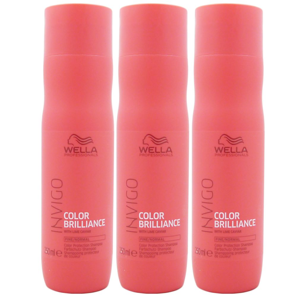 Bestes Shampoo Für Feines Coloriertes Haar Wella INVIGO Color Brilliance Shampoo 3x250 ml feines Haar bei Riemax