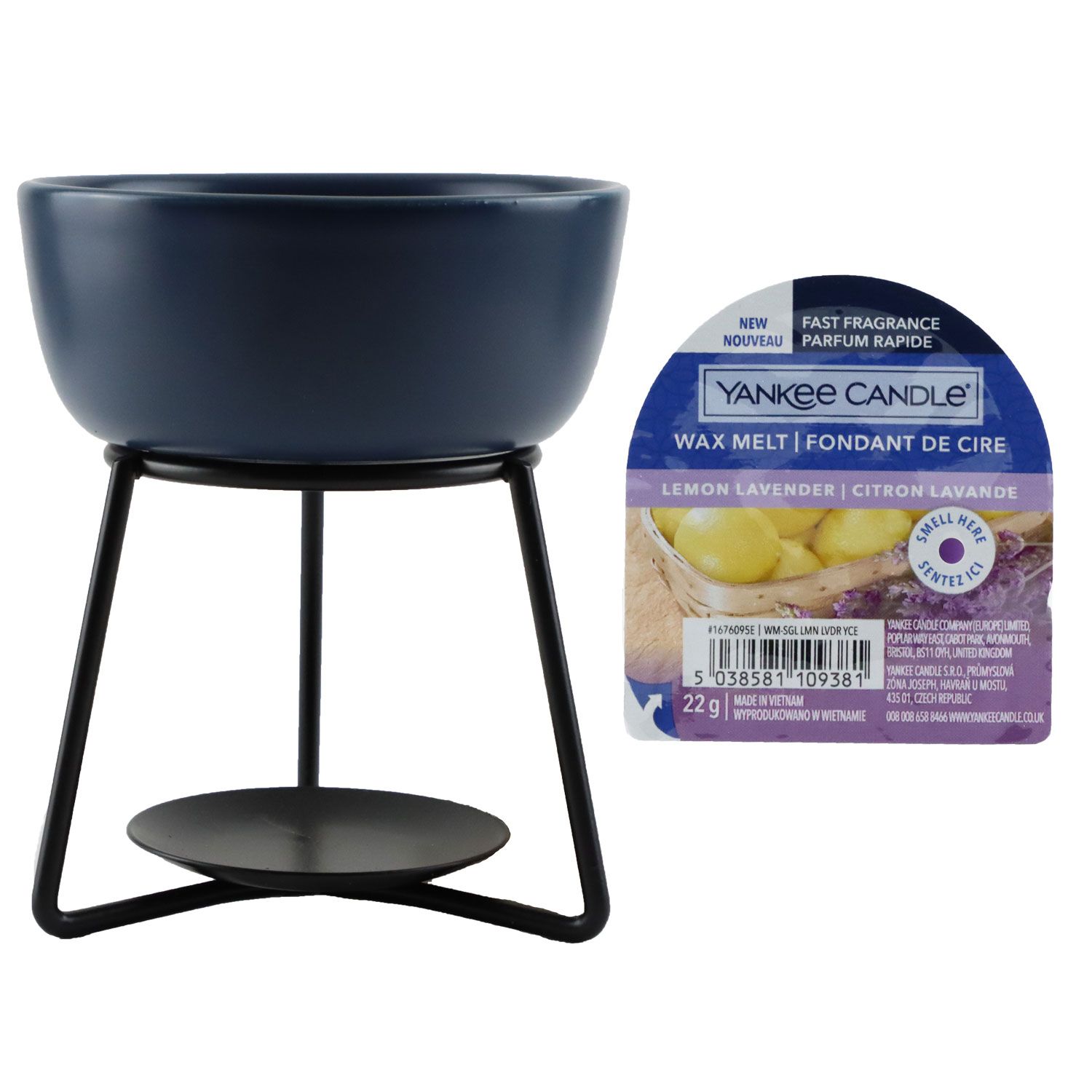 Yankee Candle Lemon Lavender Wax Melts 3er Duftset & Wax Wärmer Orion