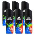 Adidas Deospray 6 x 150 ml Deodorant Deo Spray - verschiedene Sorten Team Five
