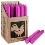 25 Stabkerzen Set 180 x 22 mm Kerzenfarm Kerzen Candle Set - verschiedene Farben Fuchsia