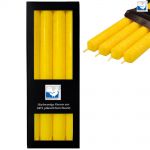 4 Stearin Stabkerzen Set 250 x 22 mm Kerzenfarm Kerzen Candle - freie Farbwahl Gelb Yellow