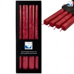 4 Stearin Stabkerzen Set 250 x 22 mm Kerzenfarm Kerzen Candle - freie Farbwahl Dunkelrot - Dark Red