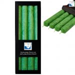 4 Stearin Stabkerzen Set 250 x 22 mm Kerzenfarm Kerzen Candle - freie Farbwahl Gr�n Green